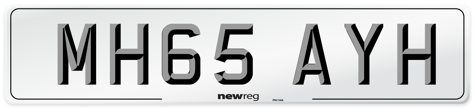 MH65 AYH Number Plate from New Reg
